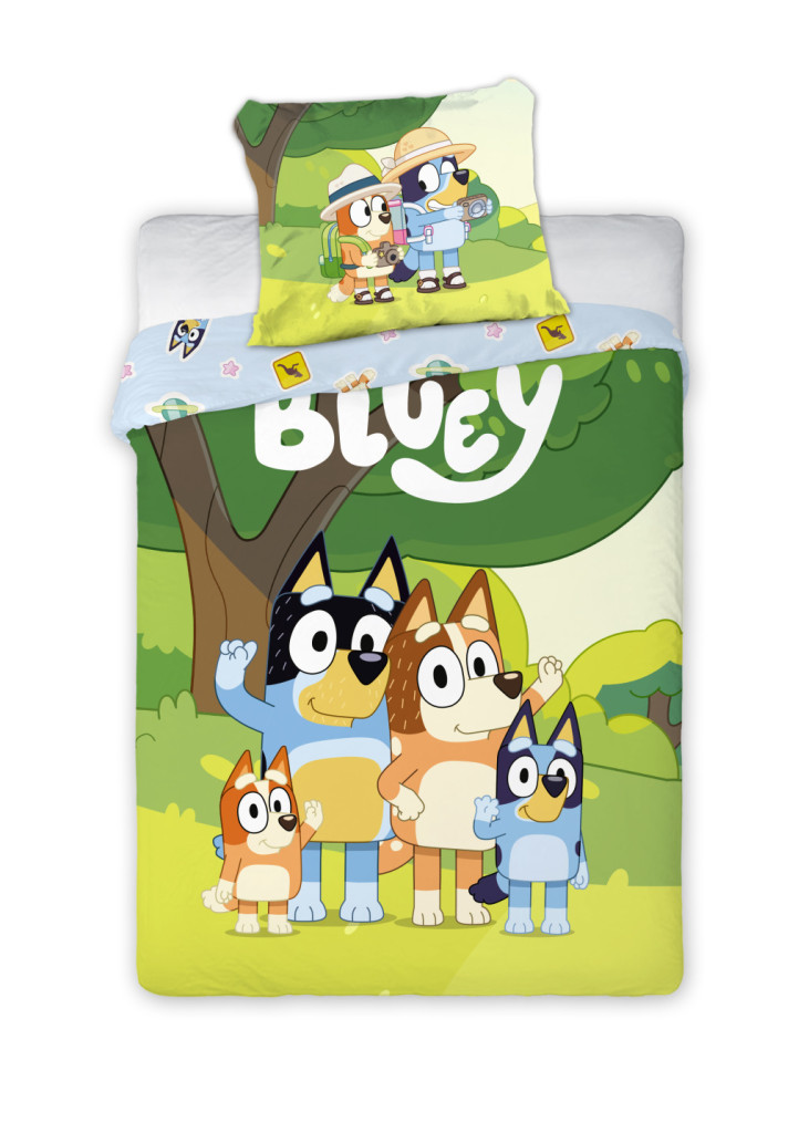 Bluey Family Snuggle voodipesukomplekt 140x200cm, 70x90 cm – tootepilt