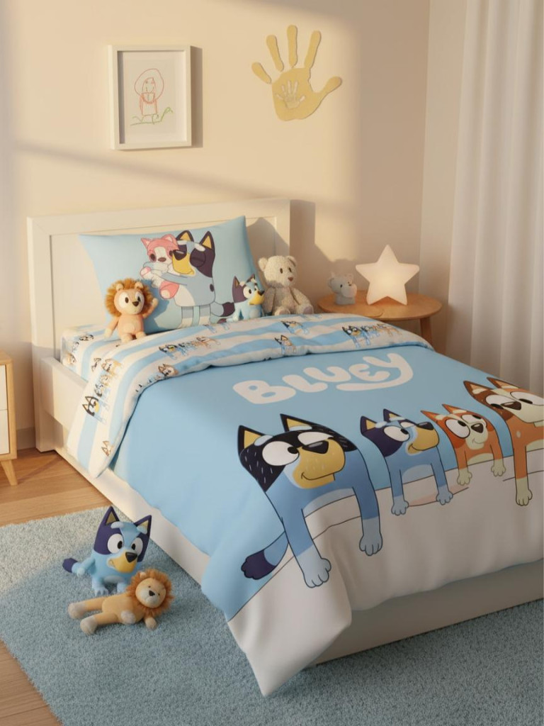 Bluey Family voodipesukomplekt 140x200cm, 70x90 cm – detailvaade 2