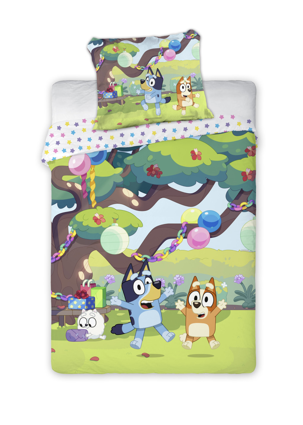 Bluey Garden Party children's voodipesukomplekt 100x135cm, 40x60 cm – tootepilt