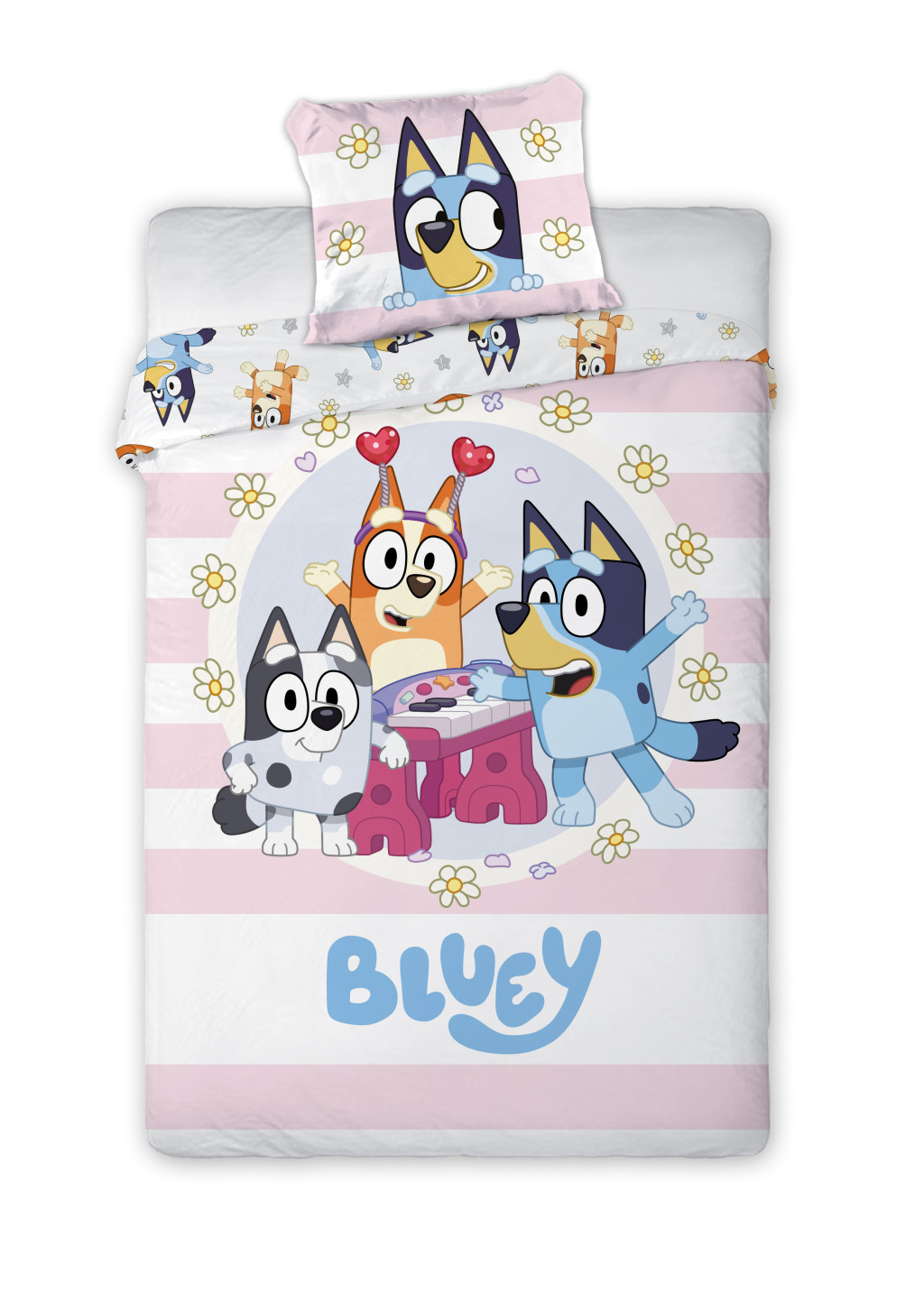 Bluey Joyful children's, kindergarten voodipesukomplekt 100x135cm, 40x60 cm – tootepilt