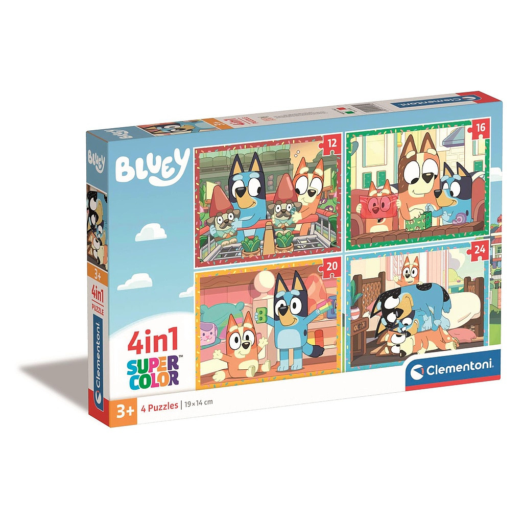 Bluey Play All Day 4-in-1 puslekomplekt Clementoni – tootepilt