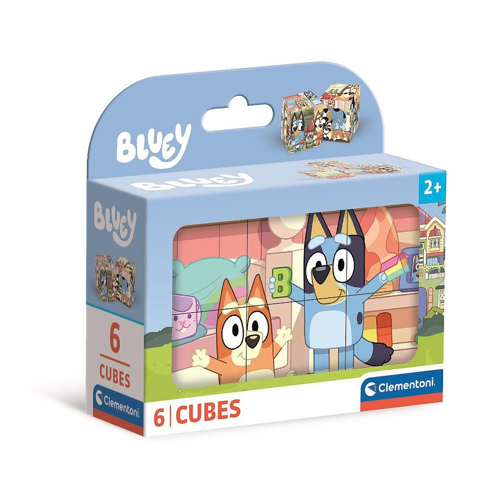 Bluey Play All Day 6-osaline pildikuubikute komplekt Clementoni – tootepilt