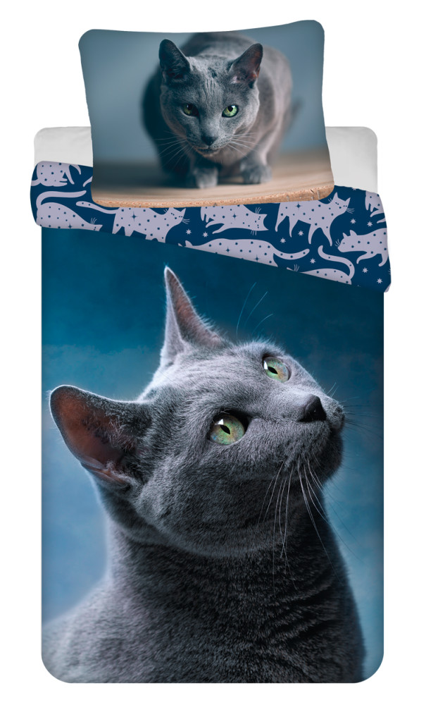 Cat Dark bedding cover 140x200 cm, 70x90 cm – tootepilt