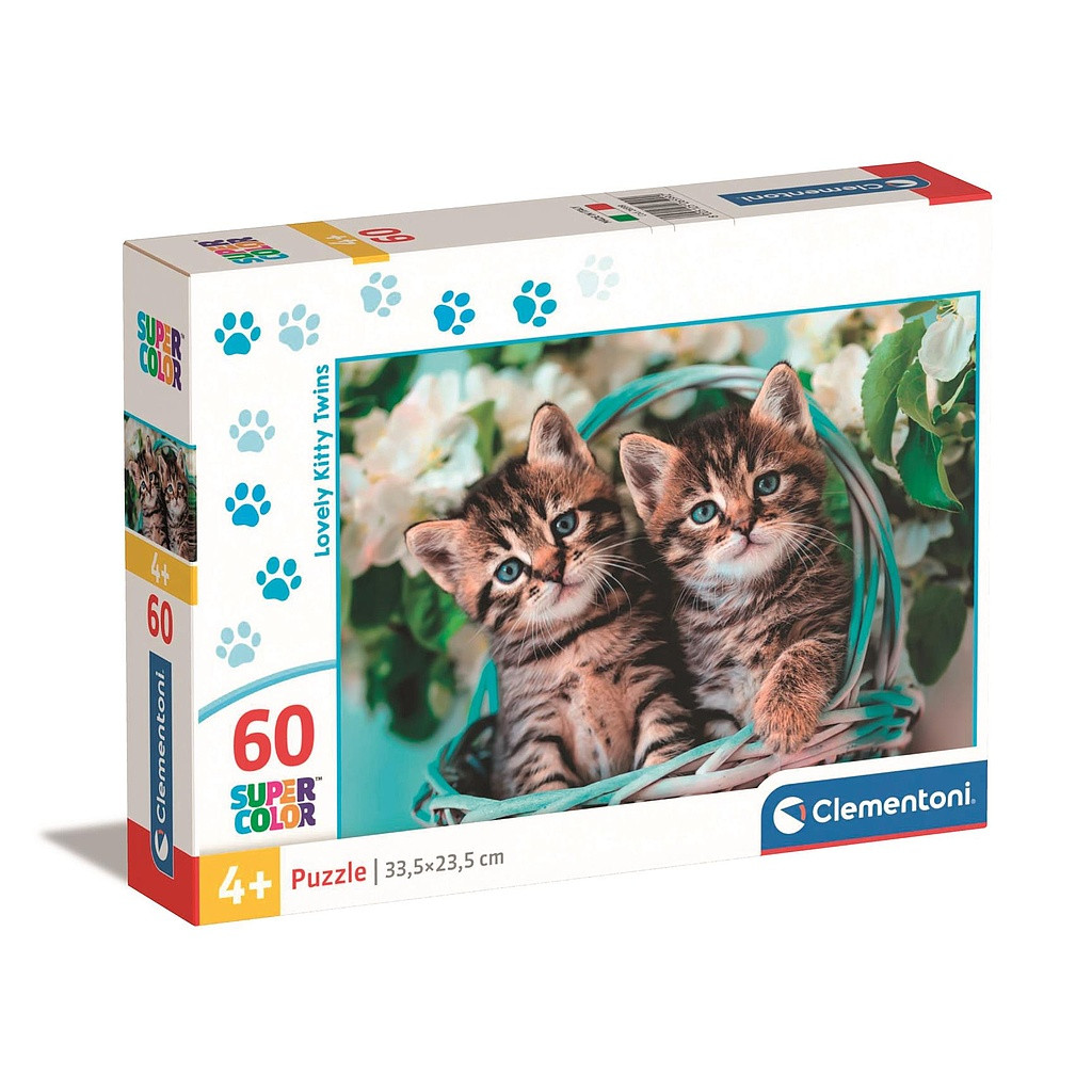 Cat Lovely Twins 60-osaline Clementoni pusle – tootepilt