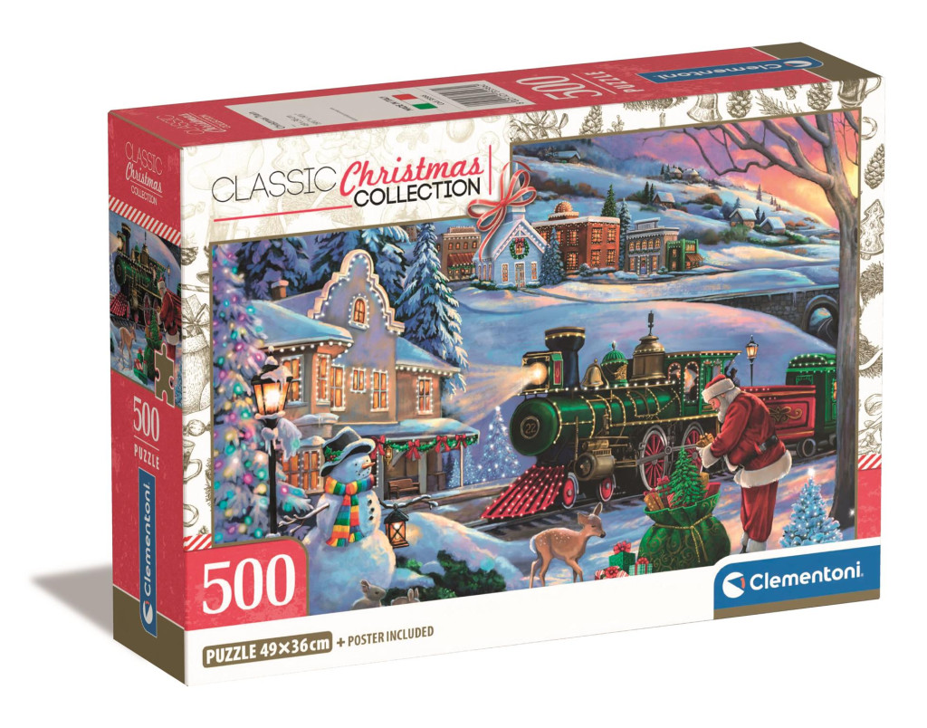 Christmas Train 500-osaline Compact pusle Clementoni – tootepilt