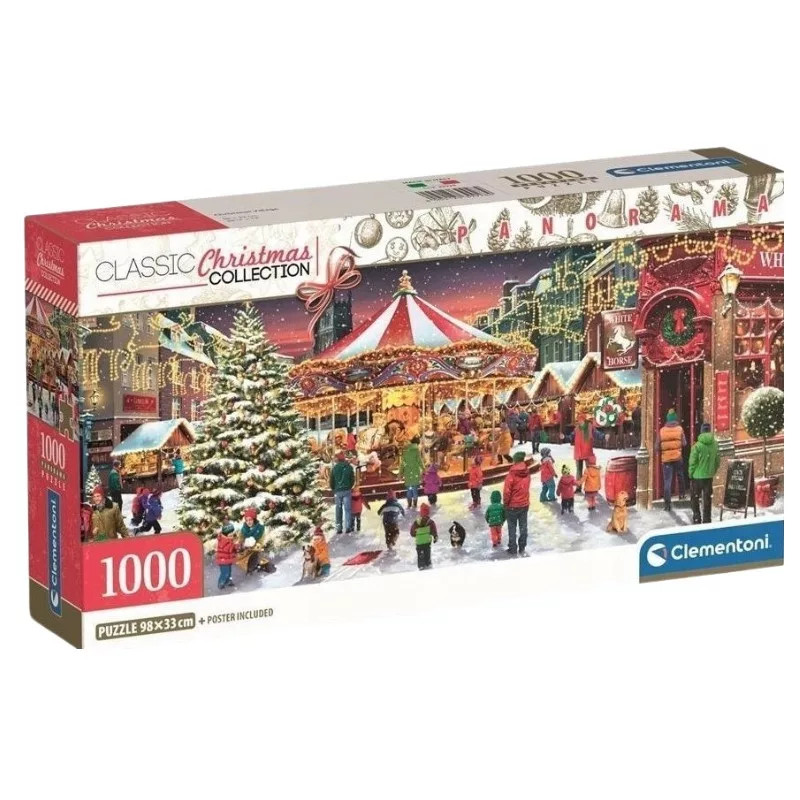 Christmas Village i falu 1000-osaline panoraampusle Clementoni – tootepilt