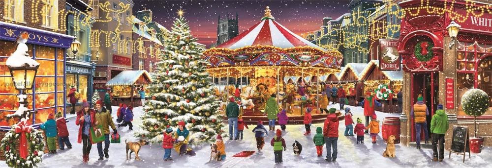 Christmas Village i falu 1000-osaline panoraampusle Clementoni – detailvaade 2