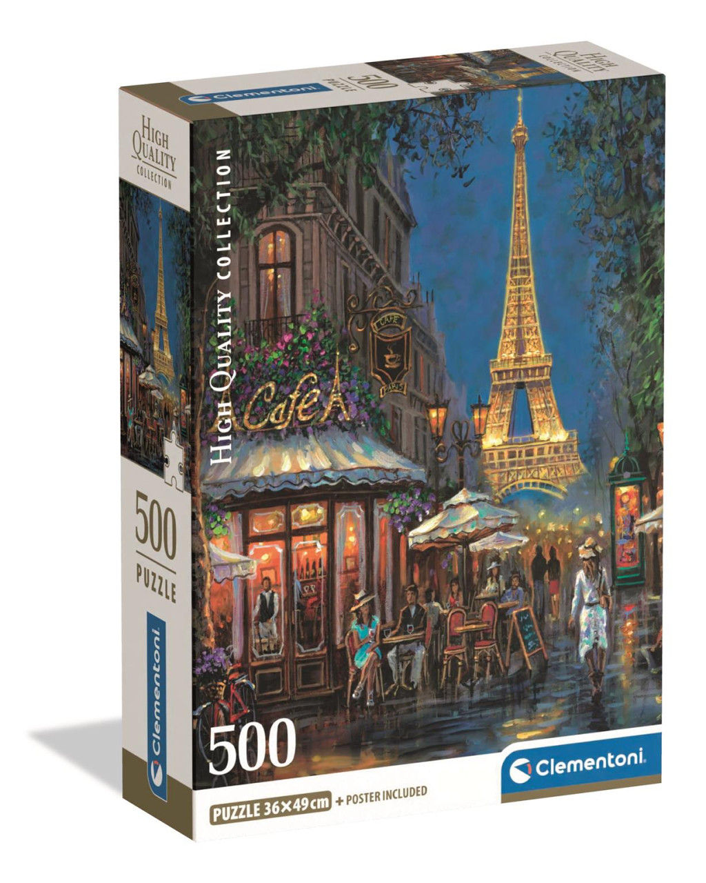 Cities Night at Eiffel Café Paris 500-osaline Compact pusle Clementoni – tootepilt