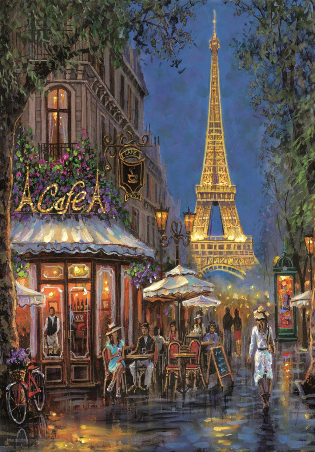 Cities Night at Eiffel Café Paris 500-osaline Compact pusle Clementoni – detailvaade 2