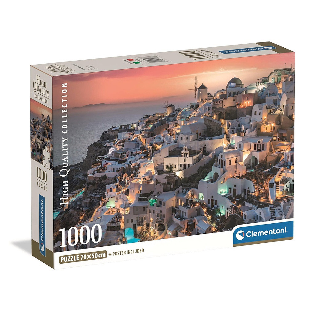 Cities Santorini Greece 1000-osaline Compact pusle Clementoni – tootepilt