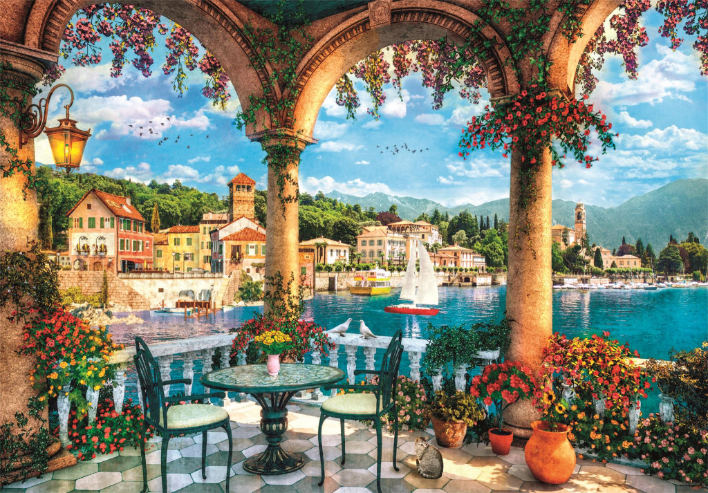Cities View of Lake Como Italy 1000-osaline Compact pusle Clementoni – detailvaade 2