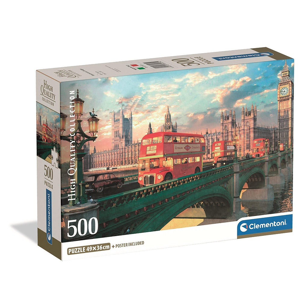 Cities Westminster Bridge London 500-osaline Compact pusle Clementoni – tootepilt