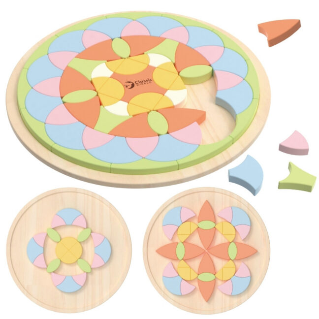 pastelne mandala pusle mosaiik – Pastelne Mandala Montessori pusle mosaiik lilled