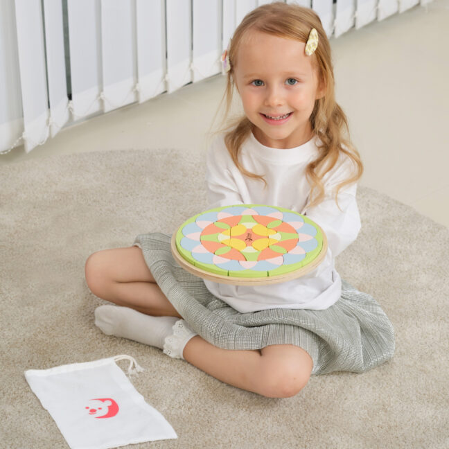 pastelne mandala pusle mosaiik – detailvaade