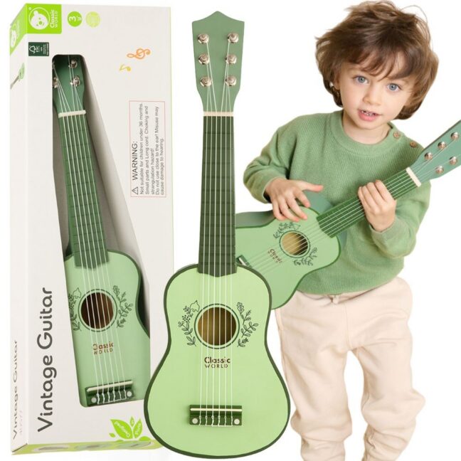 kitarr vintage muusikainstrument mäng – Puidust kitarr lastele vintage muusikainstrument 3+ – arendav mäng lapsele