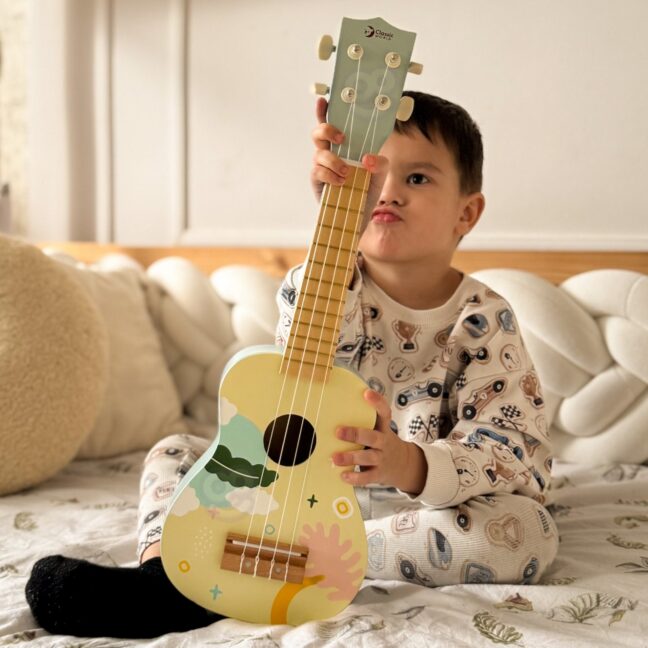 ukulele kitarr roosa mäng – detailvaade