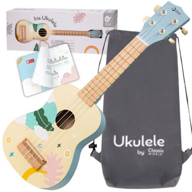 ukulele kitarr sinine cw40560 – Puidust ukulele ja kitarr lastele sinine (CW40560)