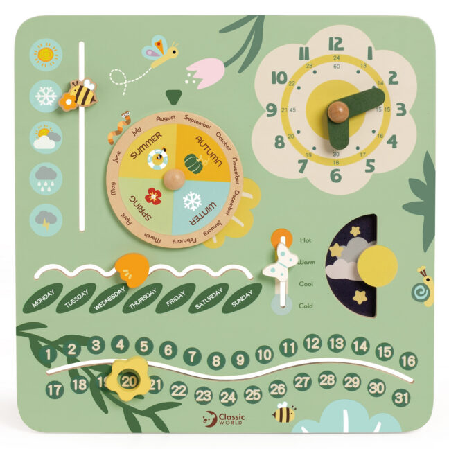 manipulative tahvel minu esimene – Puidust Manipulative tahvel "minu esimene kalender" kell lastele