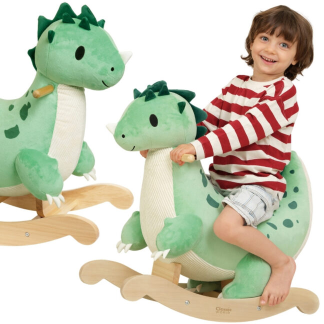 rocking dinosaurus mäng lapsele – Puidust Rocking dinosaurus lastele – arendav mäng lapsele