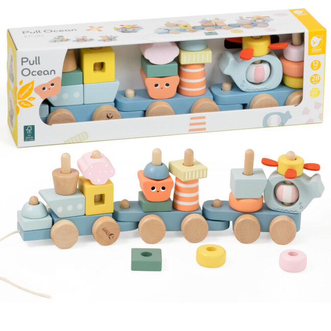 rong klotsid pull ocean – Puidust rong koos klotsid Pull Ocean 28tk