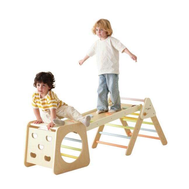 ronimine triangle 5-ühes mänguväljak – Puidust ronimine Triangle Montessori komplekt 5-ühes - mänguväljak siseruumi Gym lastele