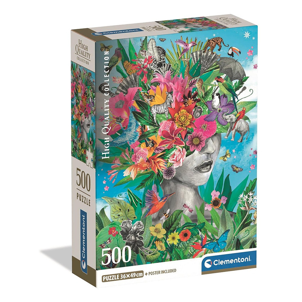 Colour Head in Jungle Blooming Thoughts 500-osaline Compact pusle Clementoni – tootepilt