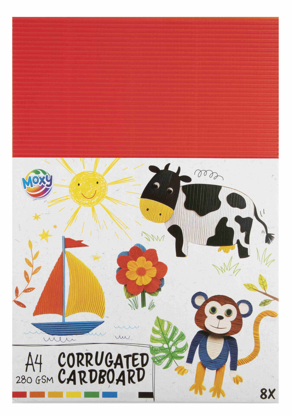 Colour Moxy creative corrugated paper set 8 sheets – tootepilt