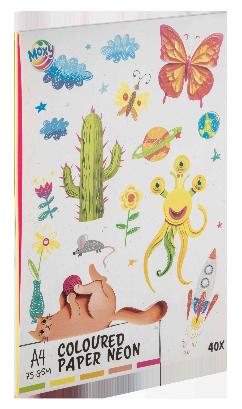 Colour Moxy neon creative paper set 40 sheets – tootepilt