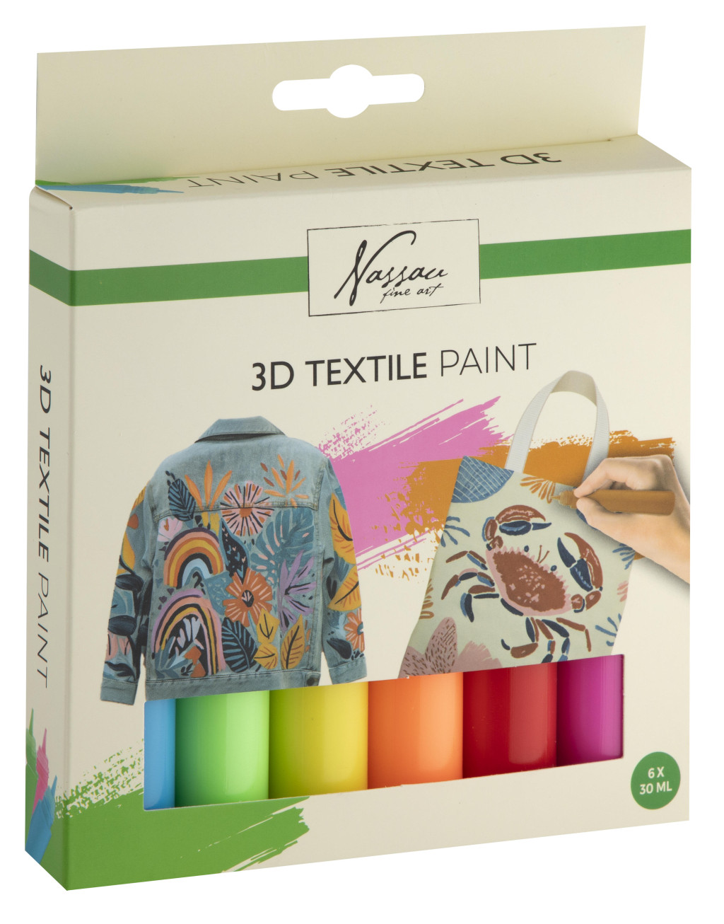 Colour Nassau 3D neon textile paint set 6-osaline – tootepilt