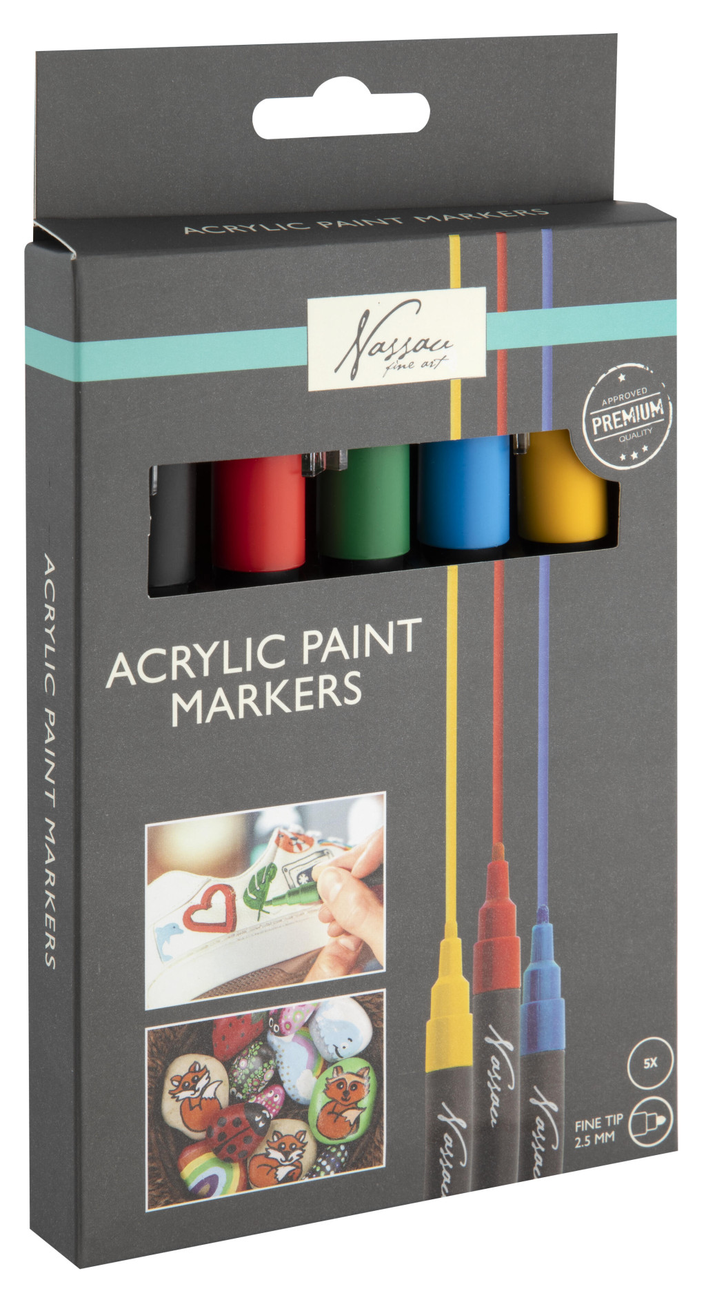 Colour Nassau Acrylic markerikomplekt, 5-osaline – tootepilt