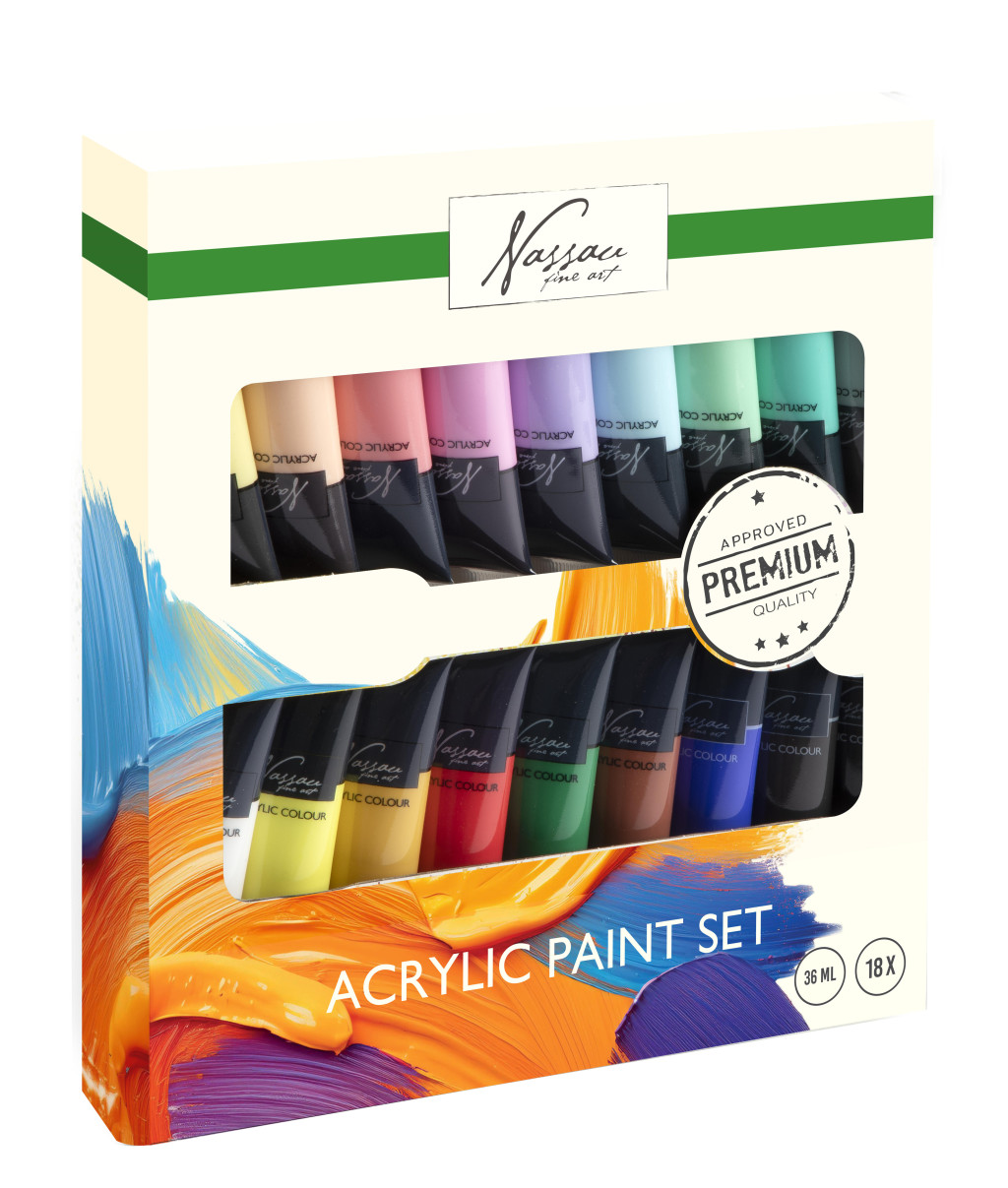 Colour Nassau Bright akrüülvärvide komplekt 18-osaline – tootepilt