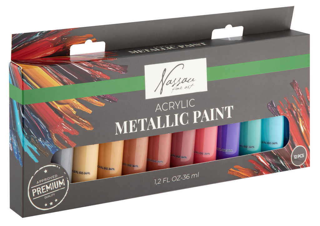 Colour Nassau Metallic akrüülvärvide komplekt 12-osaline – tootepilt