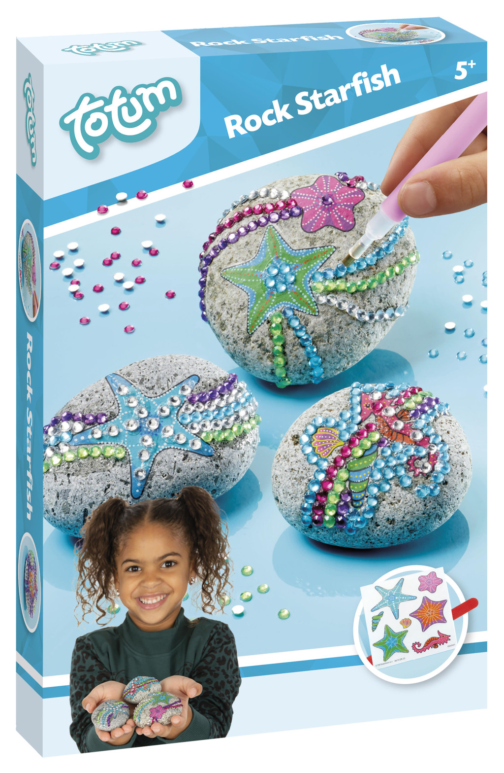 Colour Starfish decorative pebble set with stickers – tootepilt