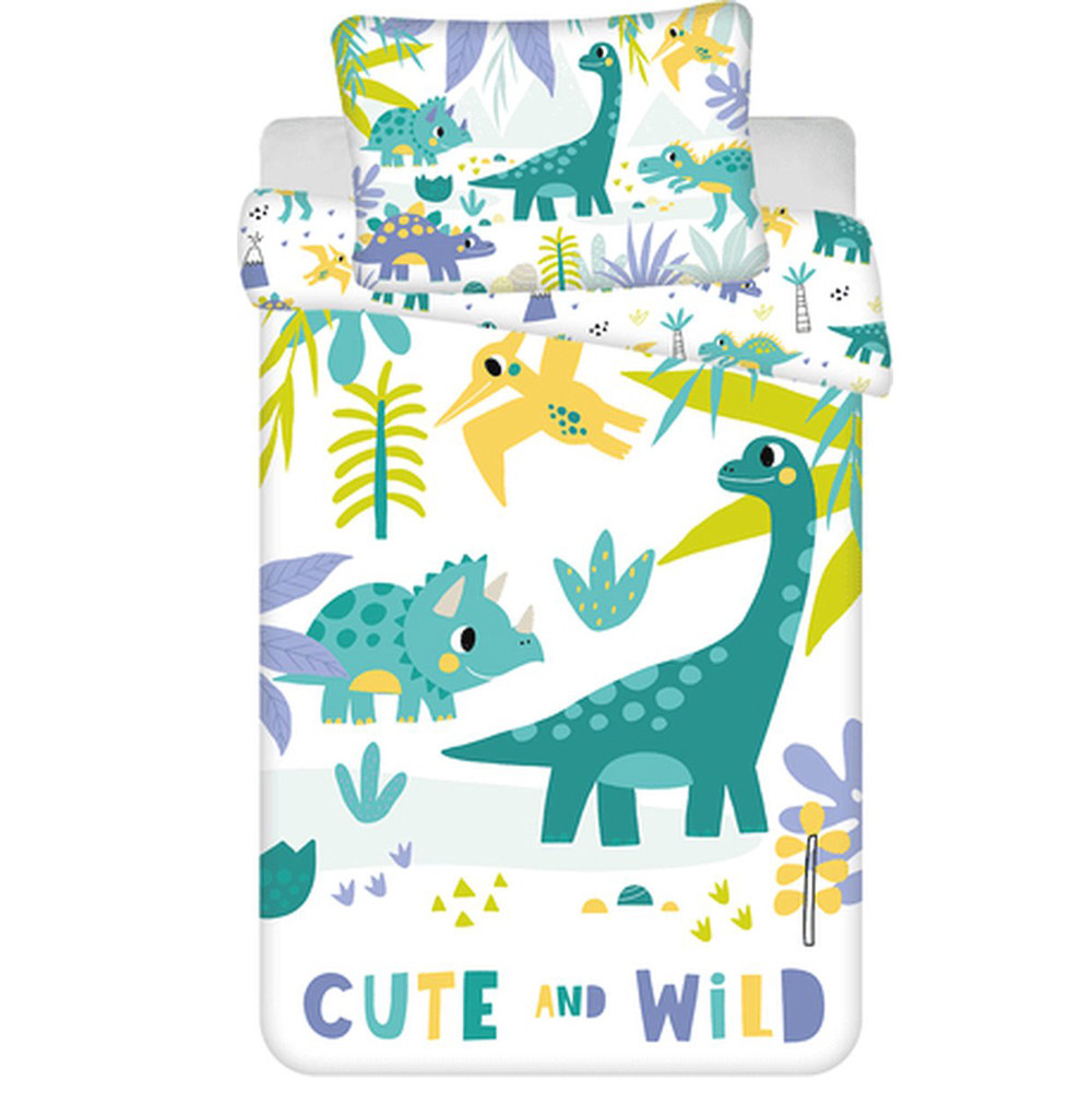 Dinosaur Cute & Wild children's voodipesukomplekt 100x135cm, 40x60 cm – tootepilt