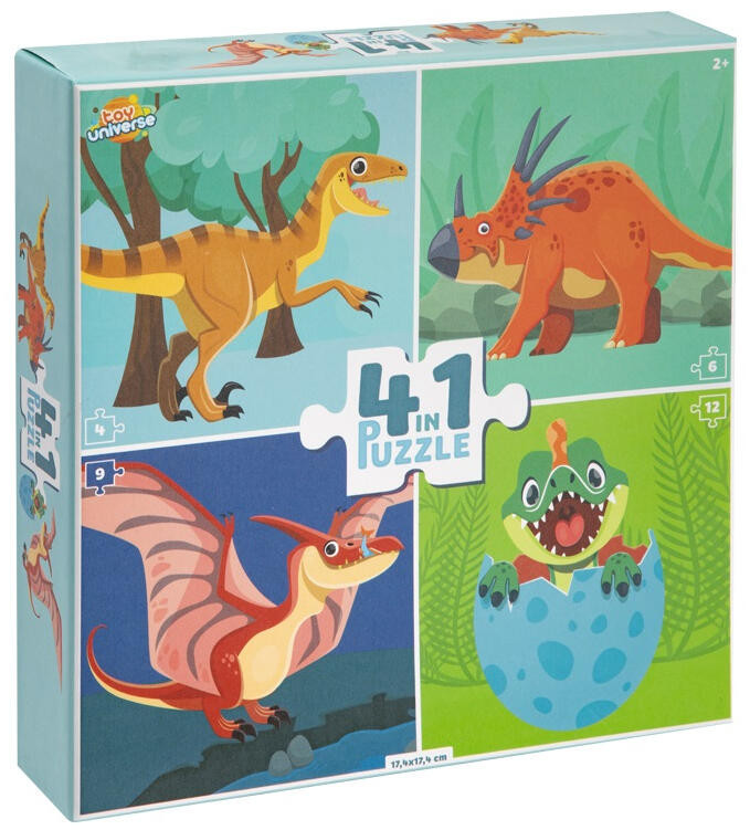 Dinosaur Fun 4-in-1 puslekomplekt – tootepilt