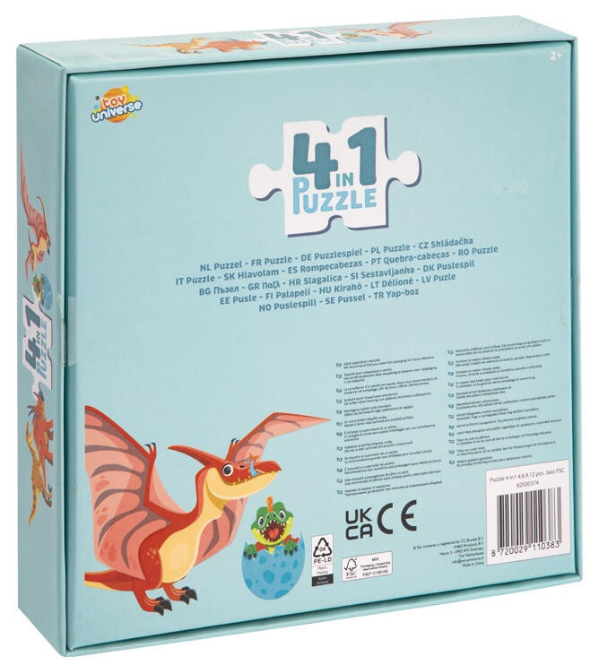 Dinosaur Fun 4-in-1 puslekomplekt – detailvaade 2