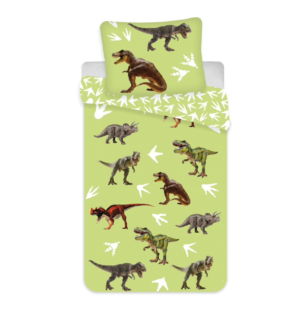 Dinosaur Green children's voodipesukomplekt 100x135cm, 40x60 cm – tootepilt