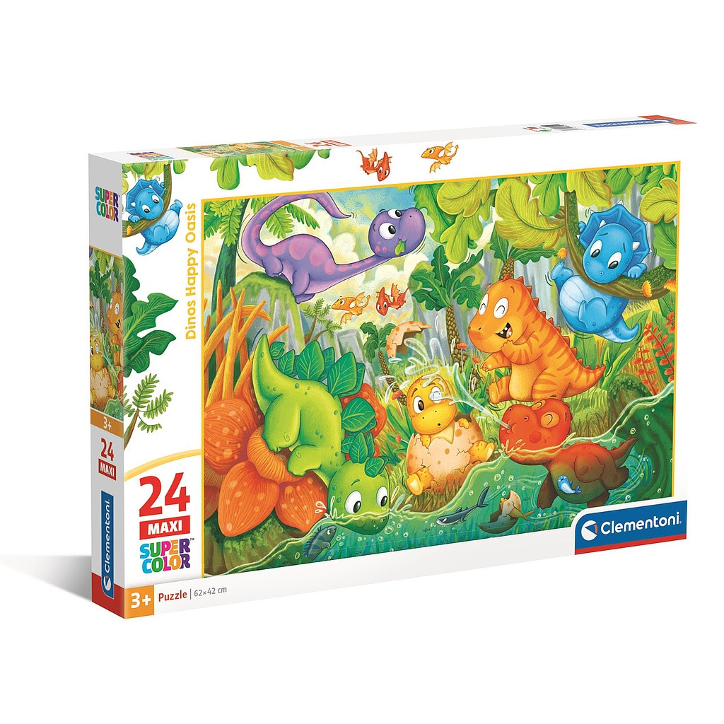 Dinosaur Happy Oasis 24-osaline maxi pusle Clementoni – tootepilt