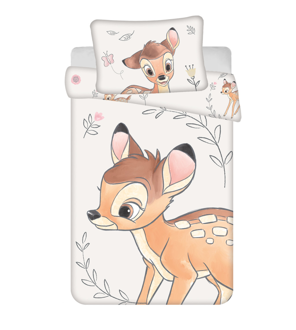 Disney Bambi Beige children's bedding cover 100x135cm, 40x60 cm – tootepilt