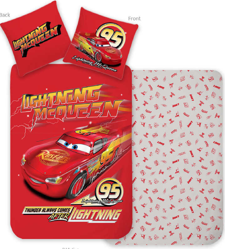 Disney Cars Thunder children's nursery voodipesukomplekt 100×135 cm, 40×60 cm – tootepilt