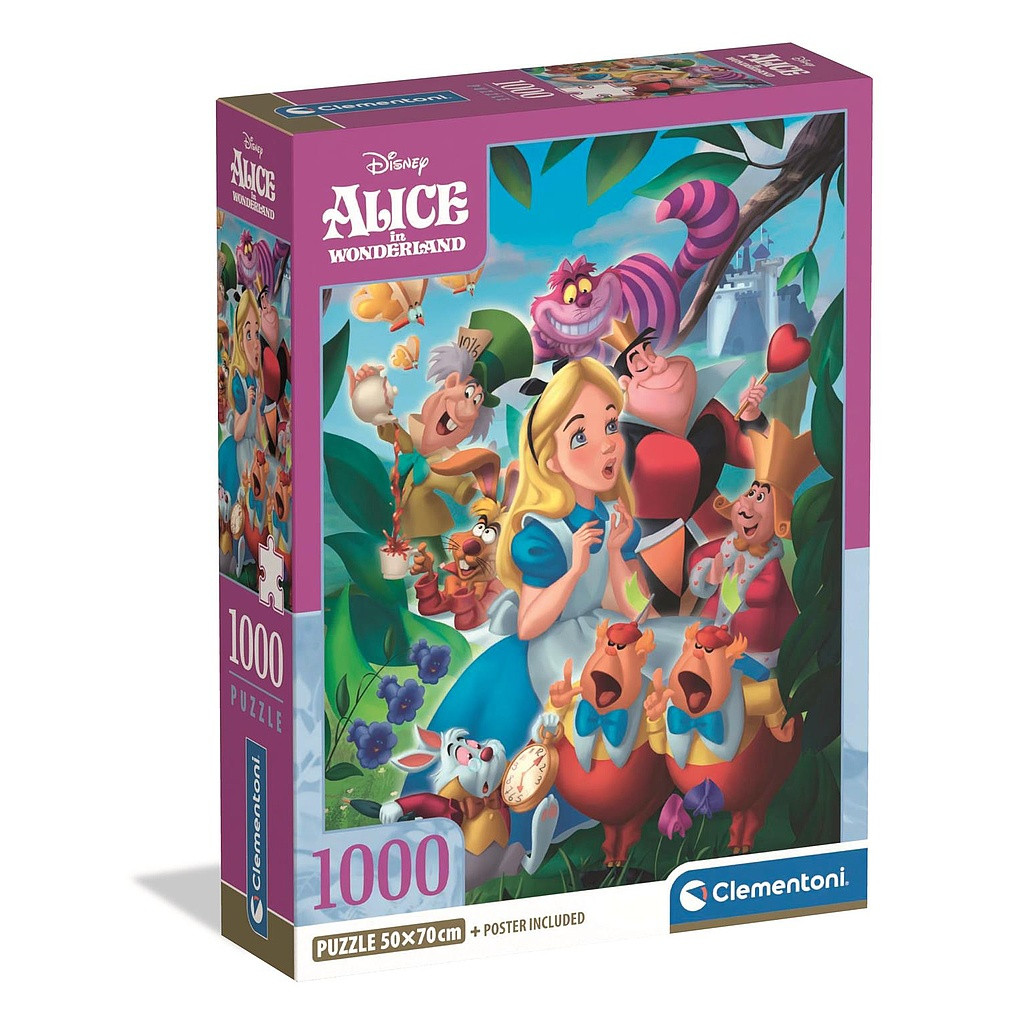 Disney Classics Disney Alice in Wonderland 1000-osaline Compact pusle Clementoni – tootepilt