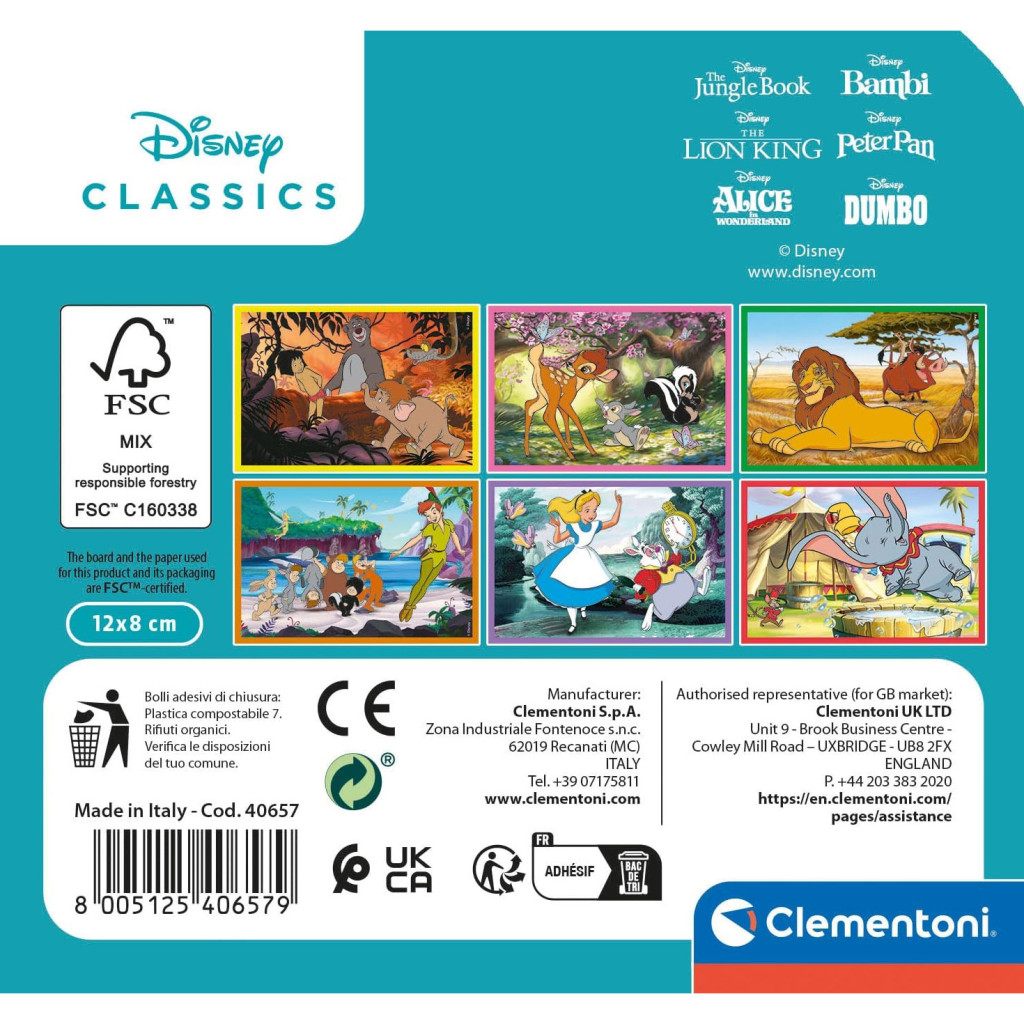 Disney Classics Loveable Stories 6-osaline pildikuubikute komplekt Clementoni – detailvaade 2