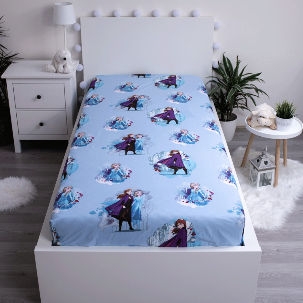 Disney Frozen Blue Leaves kummiga voodilina 90*200 cm – detailvaade 2