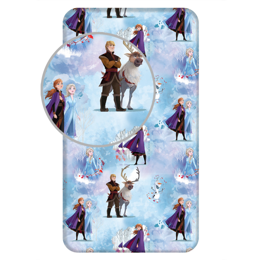 Disney Frozen Blue Winter kummiga voodilina 90x200 cm – tootepilt