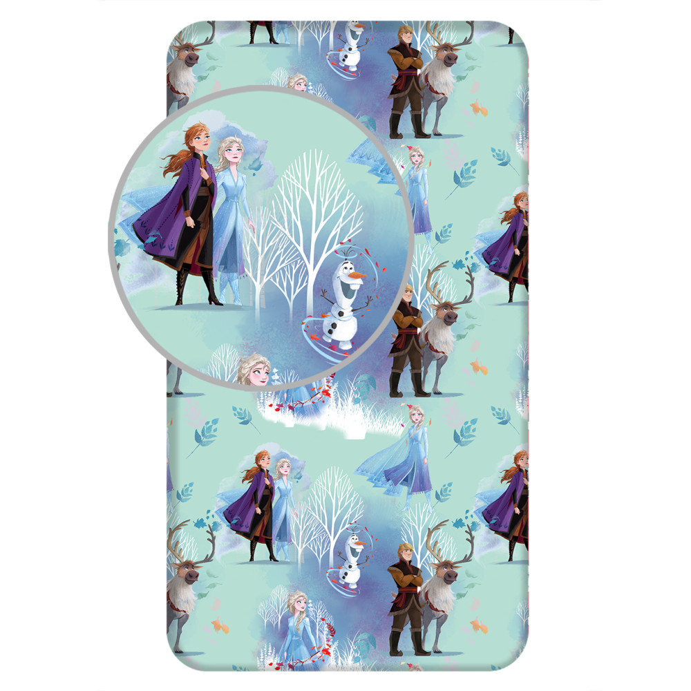 Disney Frozen White Trees kummiga voodilina 90x200 cm – tootepilt