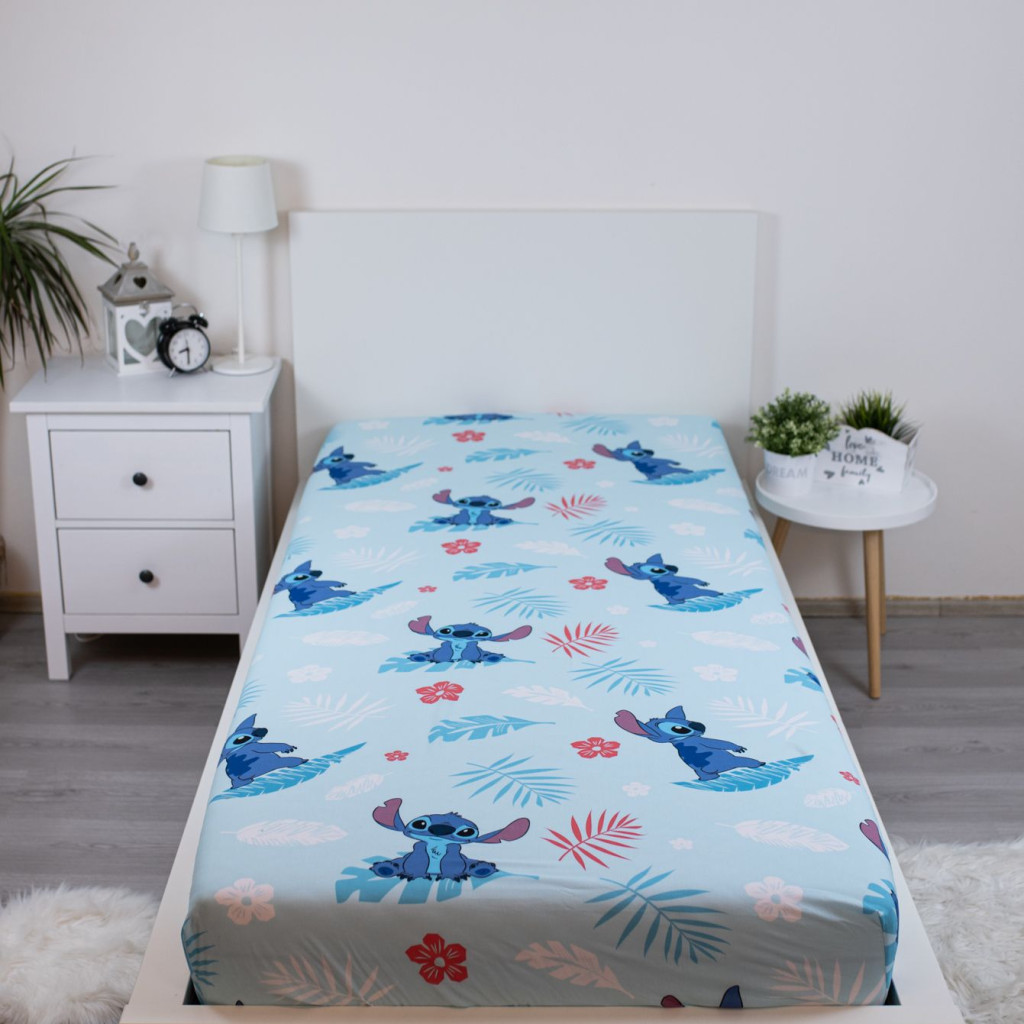 Disney Lilo and Stitch Blue kummiga voodilina 90x200 cm – detailvaade 2