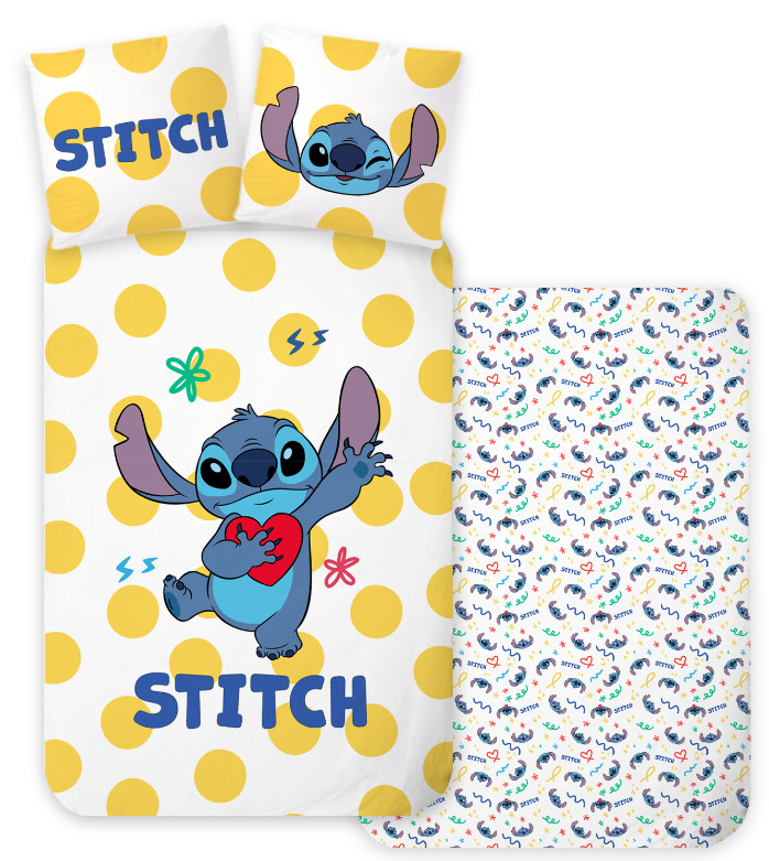 Disney Lilo and Stitch Dots children's voodipesukomplekt 100x135 cm, 40x60 cm – tootepilt