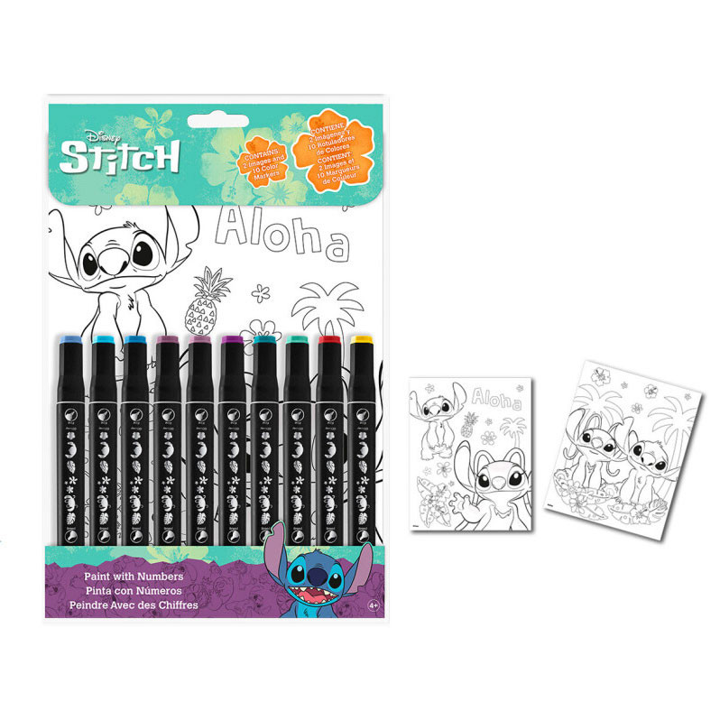 Disney Lilo and Stitch numbrite järgi värvimisraamat – tootepilt