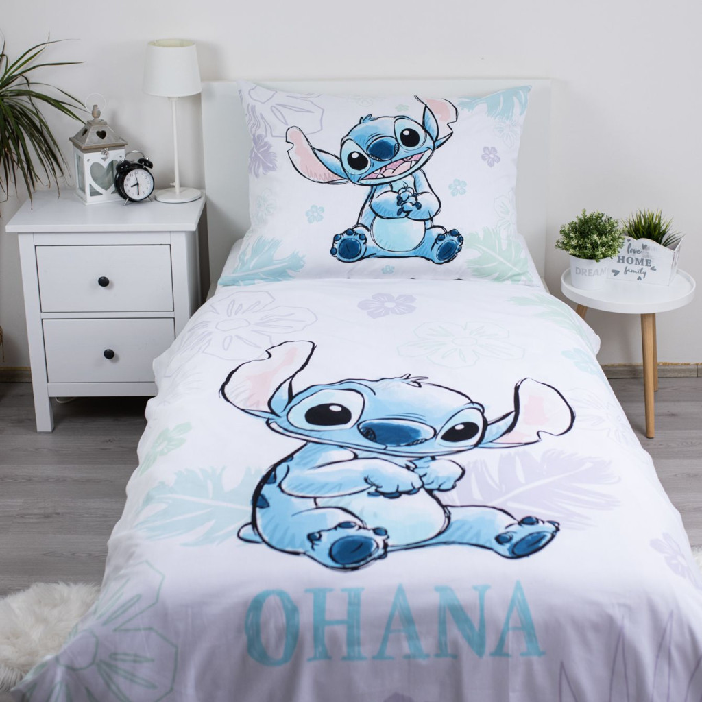 Disney Lilo and Stitch Ohana White bedding cover 140x200cm, 70x90 cm – detailvaade 2