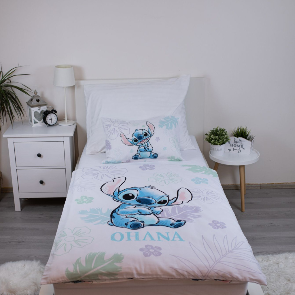Disney Lilo and Stitch Ohana White Children's voodipesukomplekt 100x135 cm, 40x60 cm – detailvaade 2